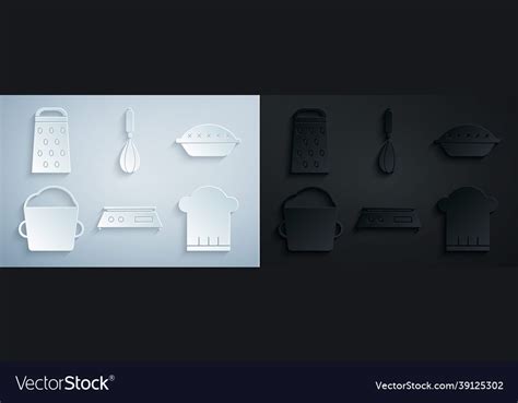 Set electronic scales homemade pie bakery bowl Vector Image