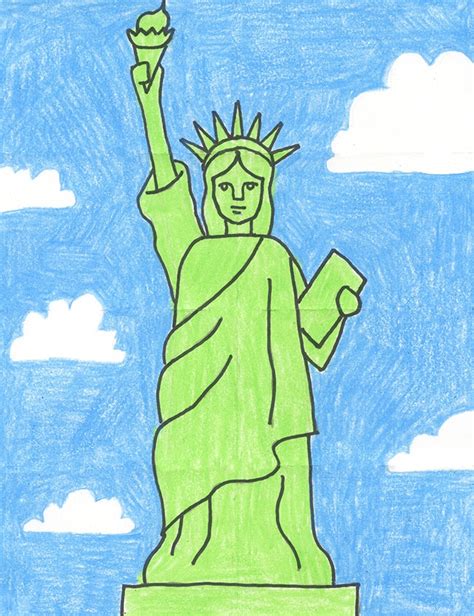 How To Draw The Statue Of Liberty For Kids - Intelligencesupply16