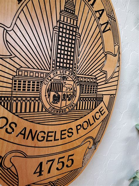 LAPD Badge, Customized LAPD Badge, Carved LAPD Badge, Police Wall ...