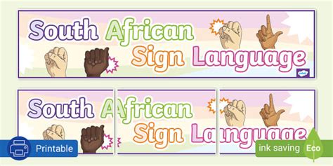 South African Sign Language Banner (Teacher-Made) - Twinkl