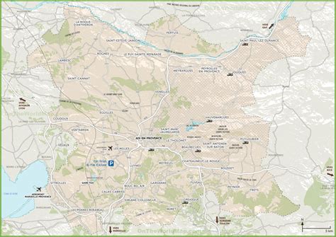 Map of surroundings of Aix-en-Provence - Ontheworldmap.com