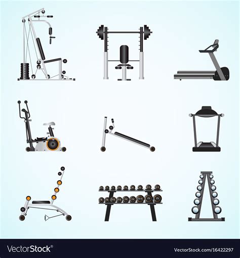 Fitness gym equipment Royalty Free Vector Image