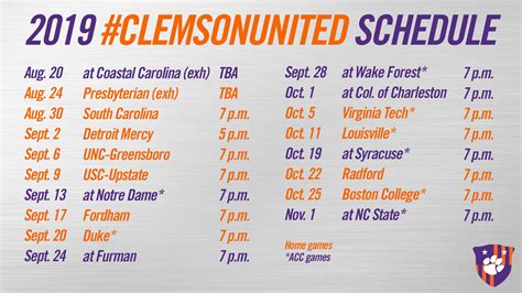 Men’s Soccer Announces 2019 Schedule – Clemson Tigers Official Athletics Site