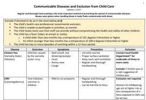 Communicable Disease Chart For Schools And Child Care Centers ...