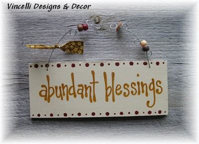 Handpainted Wood Plaque - Abundant Blessings