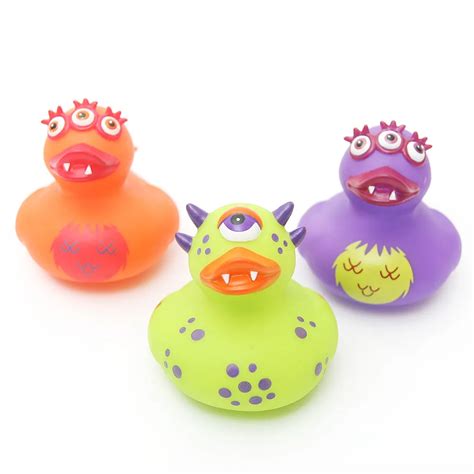 2018 New monster duck Halloween Rubber Float Bath Toy Classic Rubber Dragon Duck Plastic ...