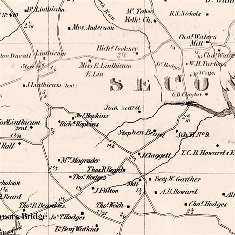 Vintage Map of Anne Arundel County, Maryland 1860 by Ted's Vintage Art