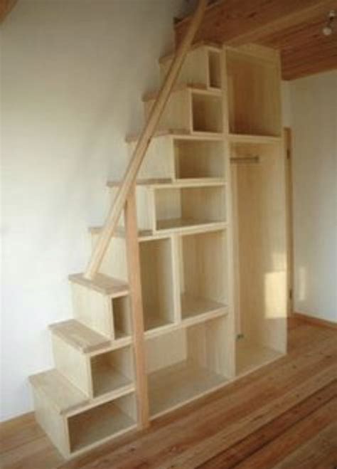 Attic stairs with storage | Tiny house stairs, House stairs, Diy stairs