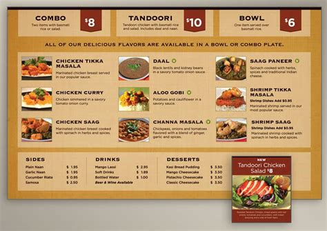 Menu Board Design for Indian Food Restaurant | Evolution Design