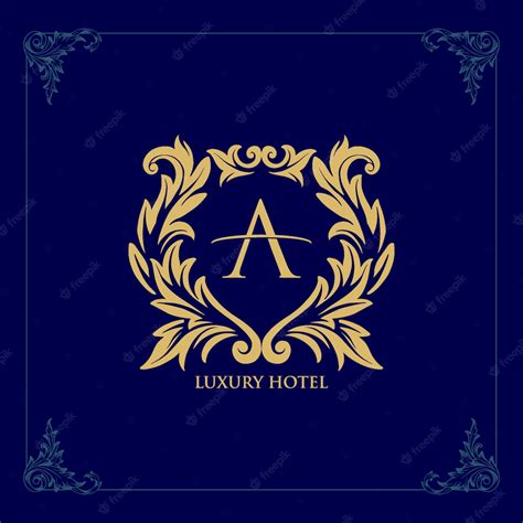 Premium Vector | Logo luxury hotel template golden line icon