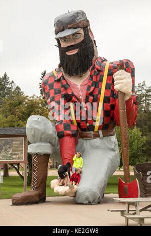 Akeley, Minnesota - A giant statue of Paul Bunyan. Akeley is one of nearly a dozen towns ...