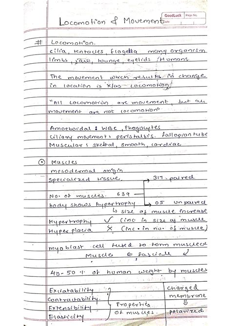 SOLUTION: Locomotion and movement handwritten notes ncert based with labelled diagrams for neet ...