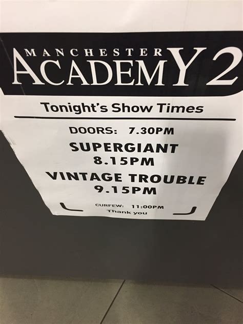 Manchester Academy🐝 on Twitter: "Times for tonight’s @vintagetrouble show... £27.50 on the door