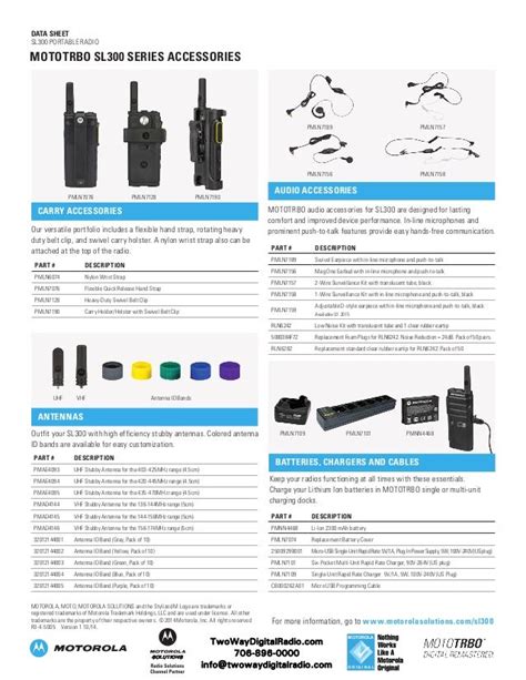 Motorola MotoTRBO SL300 Data Sheet