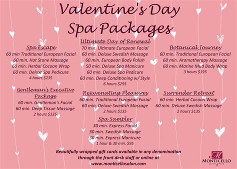 Valentine's Day Spa Packages - Welcome to Monticello Salon and Spa