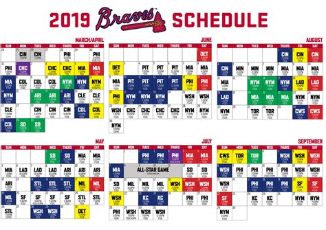 Printable Braves Schedule
