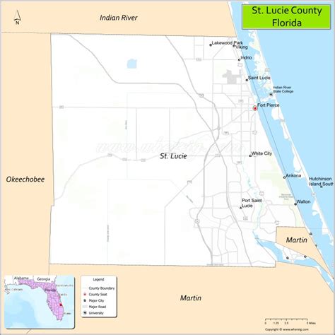 St Lucie County Map, Florida, USA | Check Major Cities & Towns, County ...