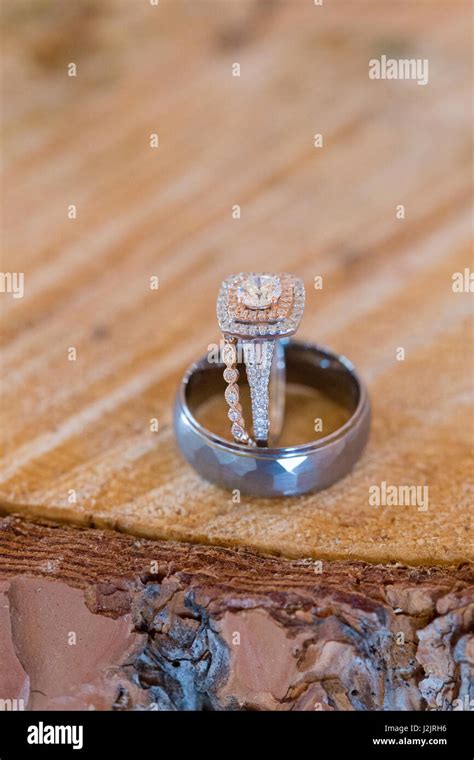 Bride and Groom Wedding Rings Stock Photo - Alamy