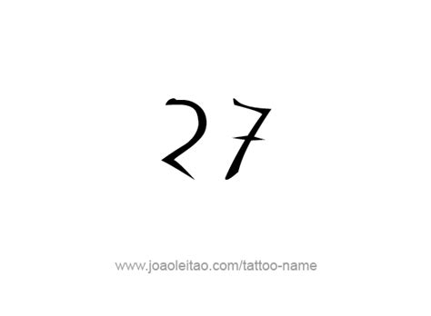 Twenty Seven-27 Number Tattoo Designs - Tattoos with Names