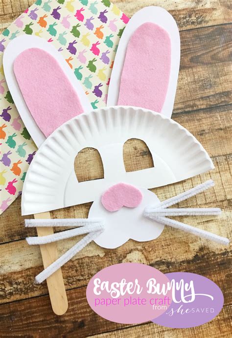 Easter Bunny Paper Plate Mask Craft - Easy Easter Craft