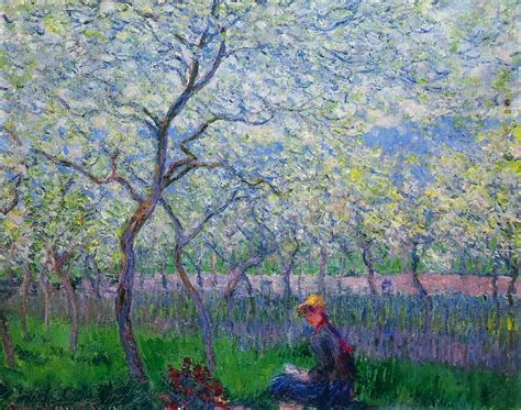 An Orchard in Spring - Claude Monet - WikiArt.org - encyclopedia of ...