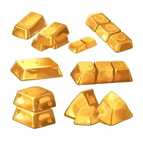 Gold Bars Clipart Golden Bar Icons For Scrap Metal Collection Cartoon Vector, Gold Bars, Clipart ...