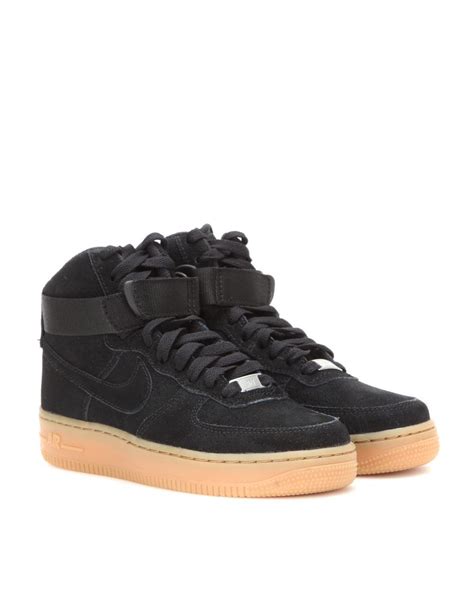 Nike Air Force 1 Suede High-top Sneakers in Black | Lyst