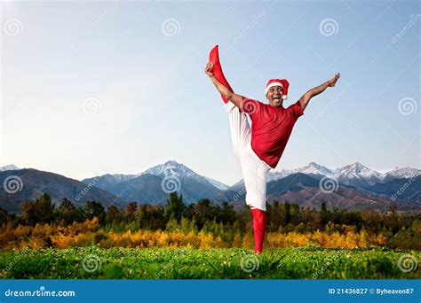 Christmas yoga stock image. Image of claus, indian, fitness - 21436827