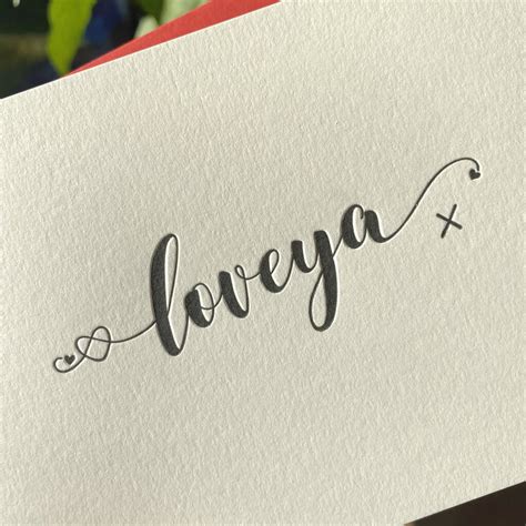 'love Ya' Script Letterpress Card By Yield Ink | notonthehighstreet.com