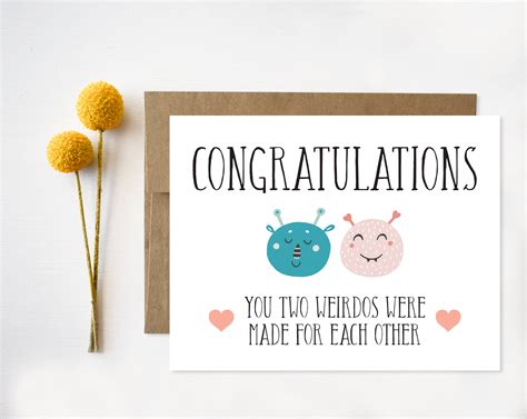 Funny Wedding Card Printable Quirky Congratulations Card - Etsy Israel