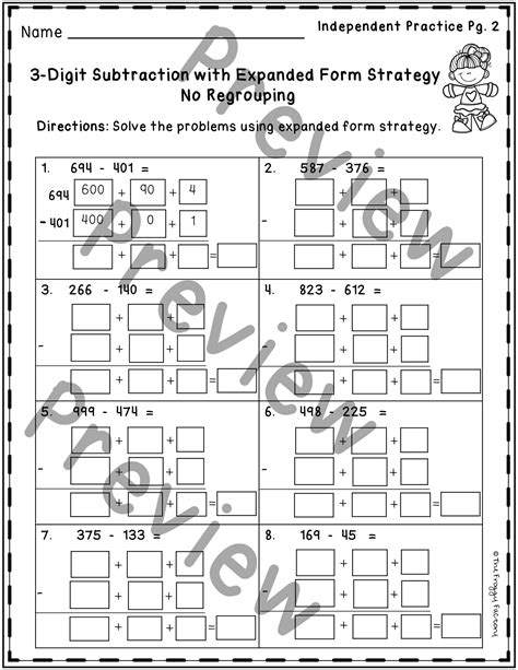 3 Digit Subtraction Expanded Form | Subtraction Strategy ... - Worksheets Library