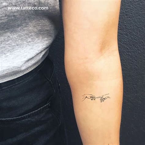 #Adam #Creation #minimalist #set #small tattoo simple friendship #tattoo #Temporary | Hand ...