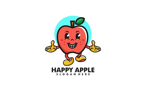 Happy Apple Cartoon Logo Style #255885 - TemplateMonster