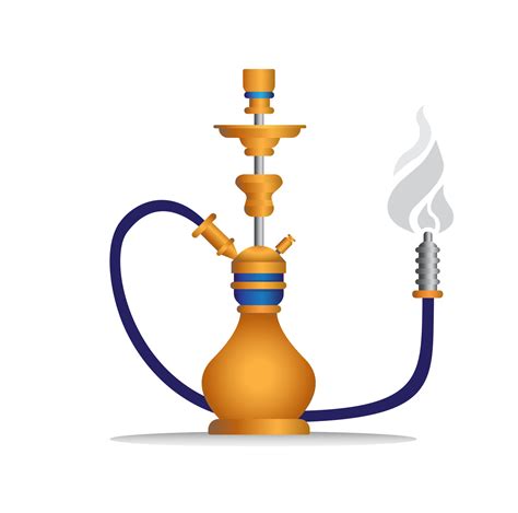 Shisha Hookah traditional pipe smoke in white background realistic illustration vector 4595931 ...