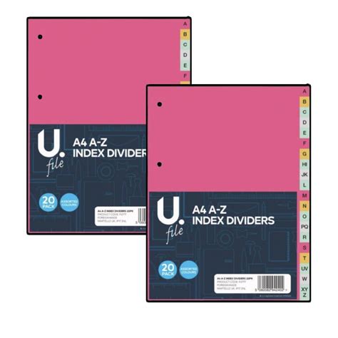 40 a4 a z index folder dividers ready to use ring binder files ...