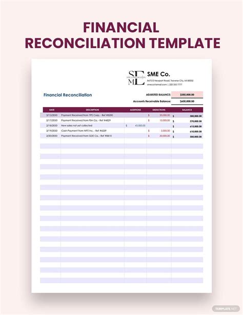 Reconciliation Template Spreadsheet – NBKomputer