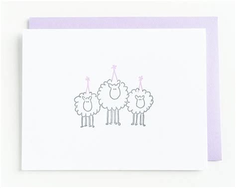 Sheep Letterpress Birthday Card - Etsy