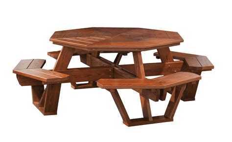 Cedar Wood Octagon Picnic Table from DutchCrafters Amish Furniture