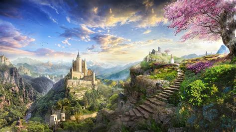 castle, landscape, fantasy art, HD Wallpaper | Rare Gallery