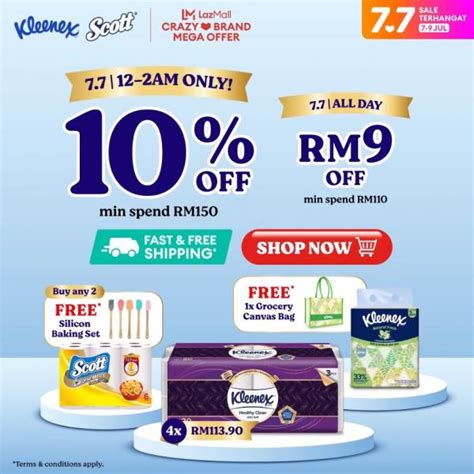 Kleenex & Scott Lazada 7.7 Sale (7 Jul 2023 - 9 Jul 2023)