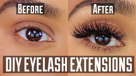 DIY PERMANENT AT HOME EYELASH EXTENSION APPLICATION - YouTube