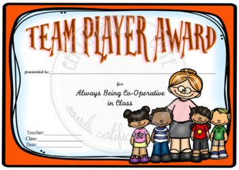 Team Player Award by Certifiably Cute | TPT