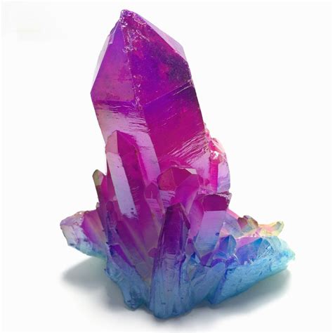 Aura Crystal Cluster Purple Angel Aura Titanium Quartz Crystal Specimen Minerals Reiki Healing ...