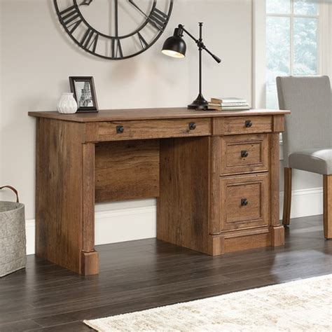 Palladia Computer Desk Vintage Oak Finish - Sauder: Executive, Metal ...