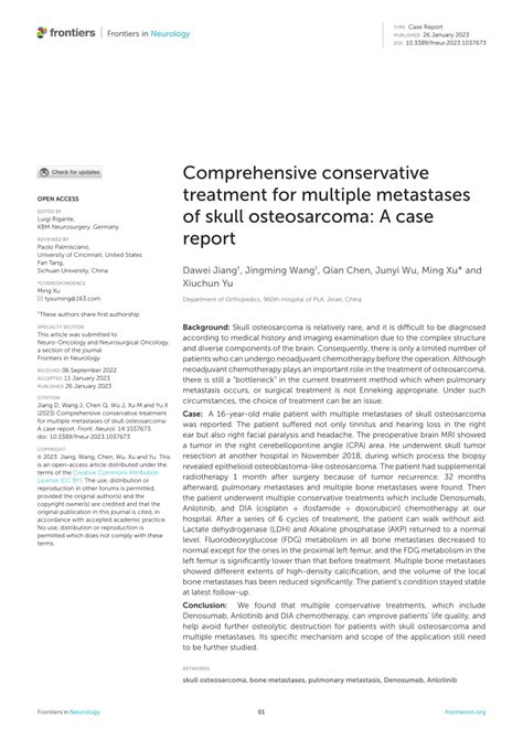 (PDF) Comprehensive conservative treatment for multiple metastases of ...