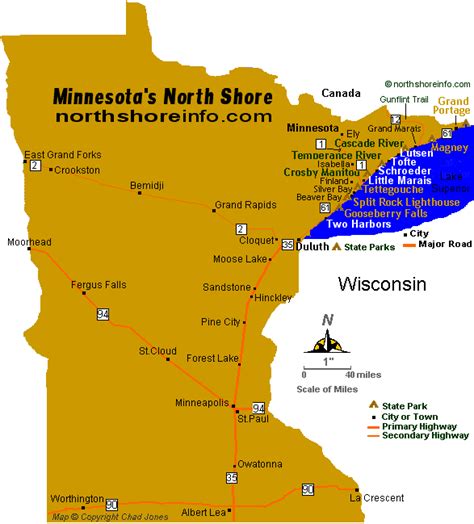 Maps Minnesota North Shore Hwy 61 travel info