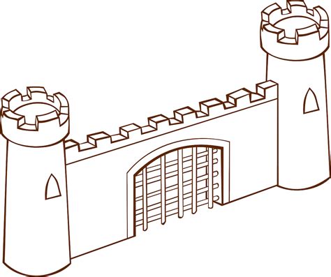 Castle Wall Coloring Page