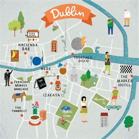 10 Epic Places To Experience In Dublin in 2023 | Illustrated map, Dublin map, Ireland travel