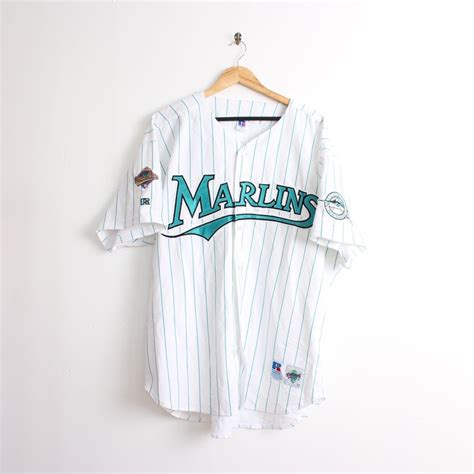 Vintage 90s 80s Florida Marlins Pinstripe Baseball Jersey! Retro Style ...