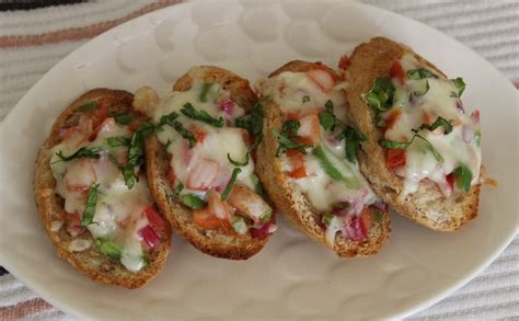 Cheesy Bruschetta With Capsicum And Tomatoes Recipe by Archana's Kitchen